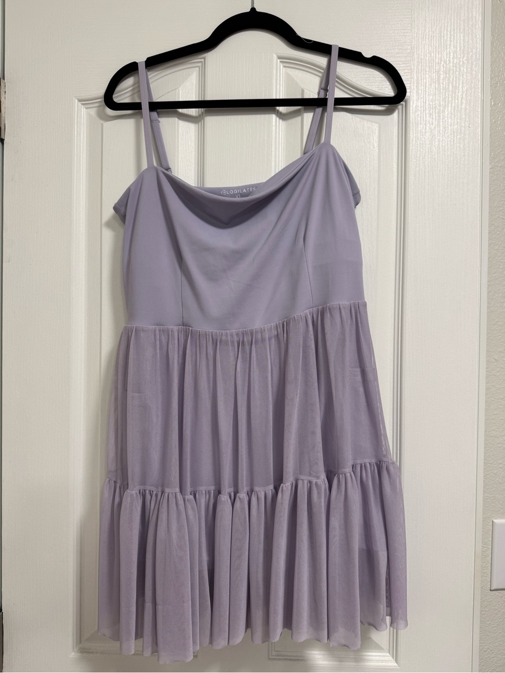 Blogilates Smocked Tiered Lavender Dress